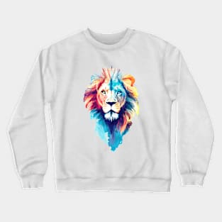 Lion Wild Nature Animal Colors Art Paint Crewneck Sweatshirt